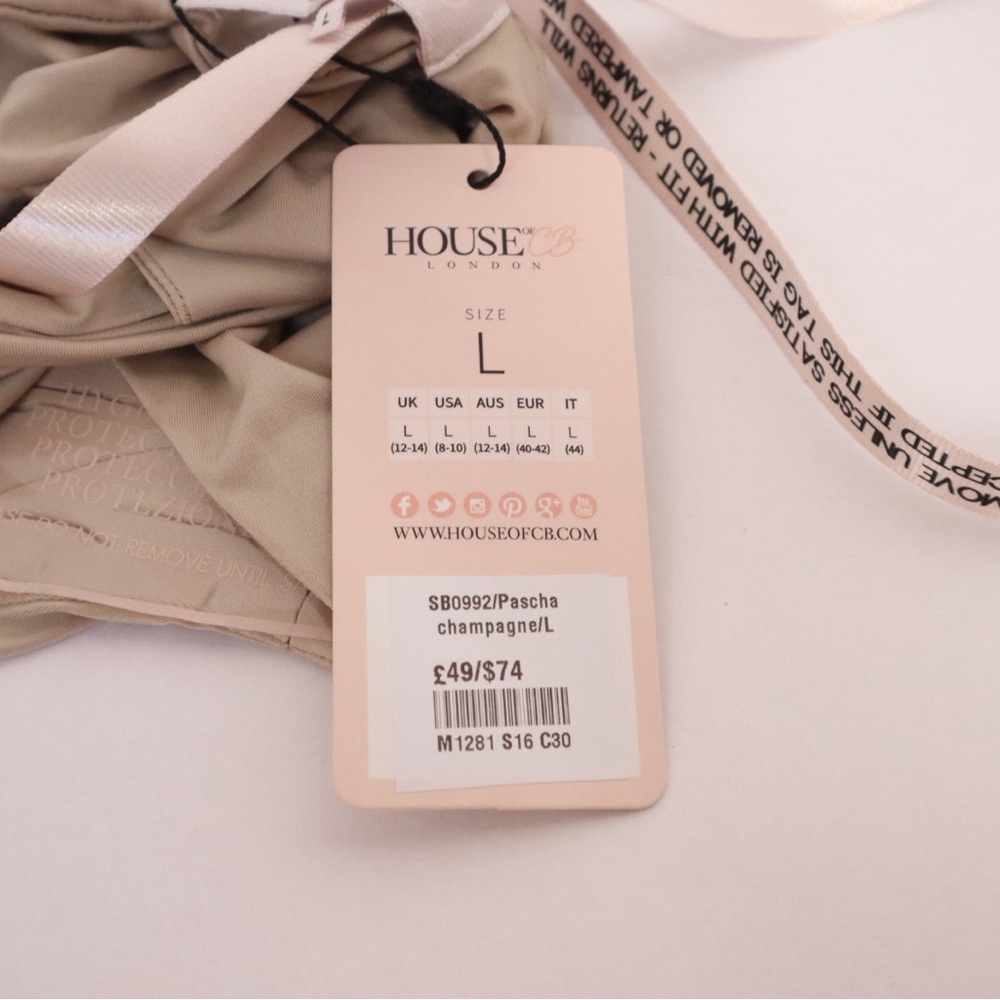 NWT House of CB One Piece Beige Bodysuit - Picture 3 of 5